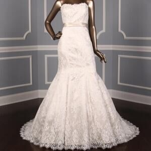 Allure Bridals 9117 Straps Trumpet Lace Wedding Dress Gown 14